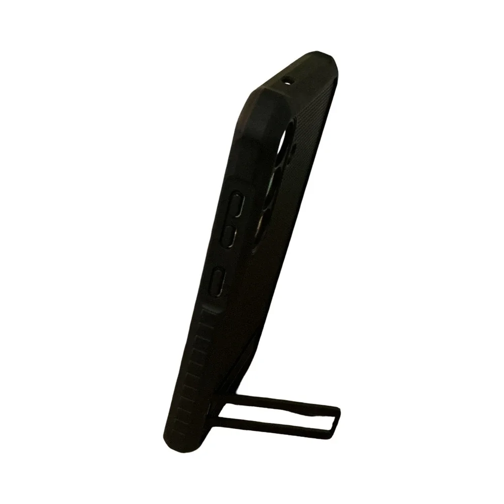 onn. Samsung Galaxy S25 Rugged Phone Case with‎ Kickstand Black 21ft Drop Test
